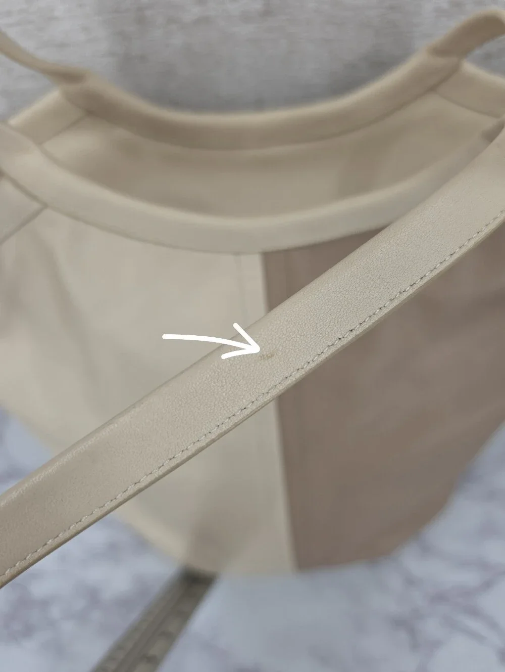 Coach Bea Neutral Two-Tone Ivory & Taupe Leather Top Zip Tote Bag